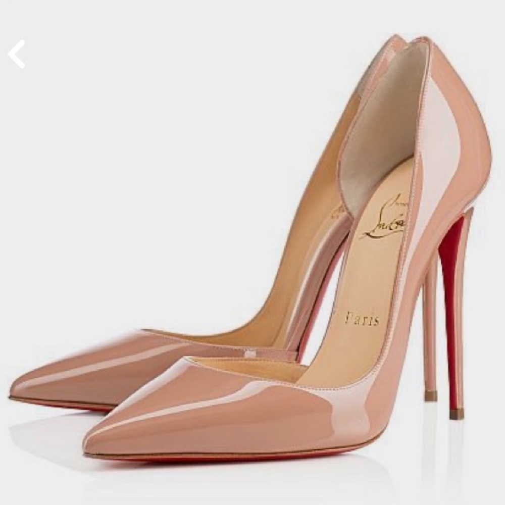 Christian Louboutin Iriza 100mm Patent nude RETAIL 795